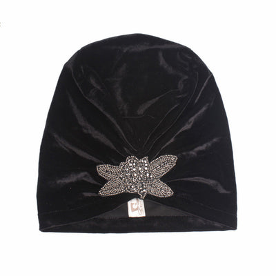 Turbante Velludo con Flores Perladas y Pliegues Elegantes - Image 14