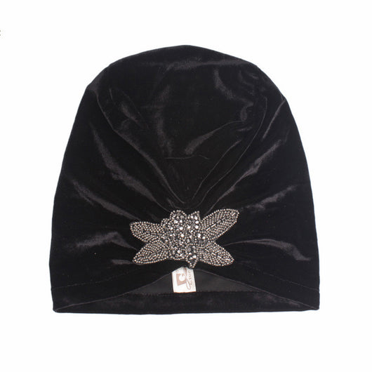 Turbante Velludo con Flores Perladas y Pliegues Elegantes - Image 14