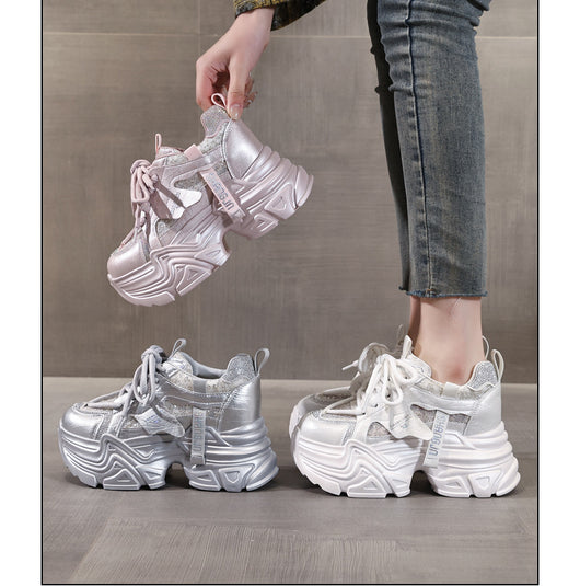 Zapatos Deportivos con Plantilla Elevadora y Detalles Brillantes para Mujer - Image 14