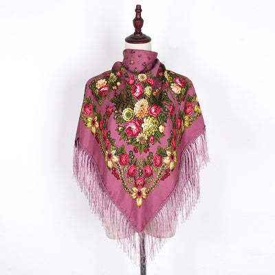 Pashmina Étnica con Flores Bordadas y Borlas - Image 15