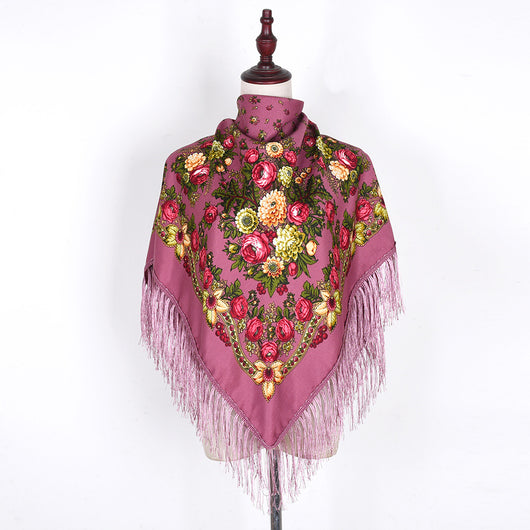Pashmina Étnica con Flores Bordadas y Borlas - Image 15