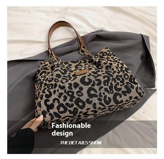 Bolsa de Hombro Estampado Leopardo Multiuso - Gran Capacidad y Estilo - Image 11