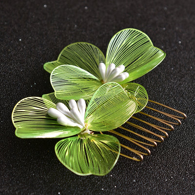 Peineta Nupcial de Flores Doradas - Accesorio de Ensueño para Novia - Image 9