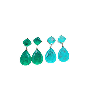 Aretes Paraíba Azul Simulado - Diseño Minimalista Elegante para Mujer