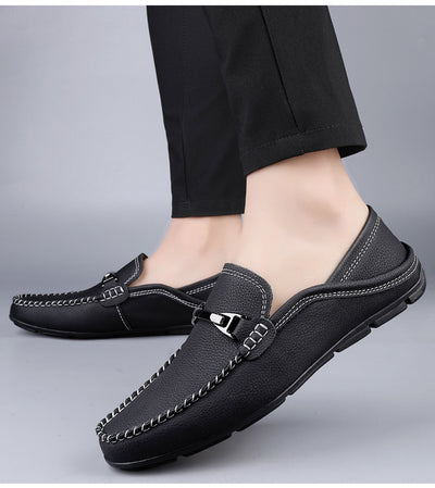 Zapatos Casuales Extra Grandes de Cuero con Suela Gommino Ancha - Image 9