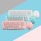 Set Teclado y Ratón Inalámbrico Retro para Niñas