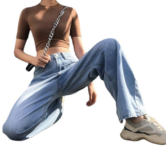 Pantalón Denim Talle Alto Pierna Recta Ancho - Image 4