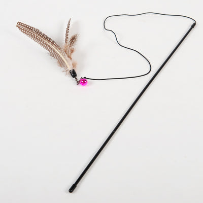 Juguete Interactivo de Madera para Gatos - Vara con Plumas - Image 4