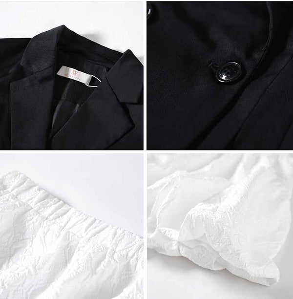 Conjunto de Traje Ejecutivo Blanco con Falda Corta para Mujer
