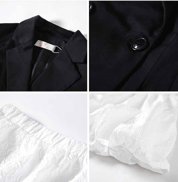 Conjunto de Traje Ejecutivo Blanco con Falda Corta para Mujer