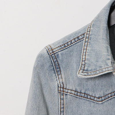 Chaqueta Denim Cropped con Cordones Laterales - Image 13
