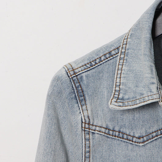 Chaqueta Denim Cropped con Cordones Laterales - Image 13