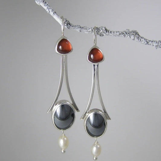 Aretes Rojo Retro Temperamento Fashion