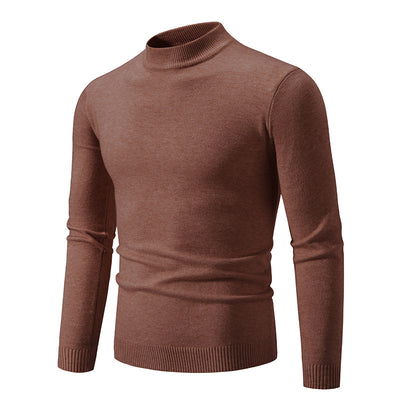 Suéter Cuello Redondo Hombre Invierno Ajustado Color Sólido - Image 15