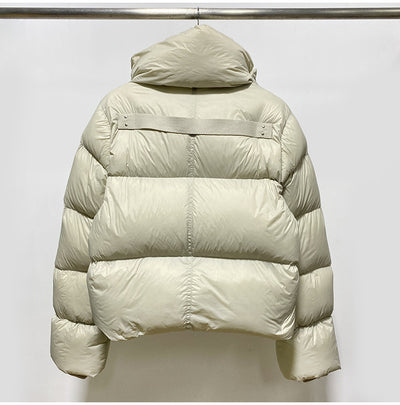 Chaqueta Temperament Blanca de Plumas de Pato con Cuello Alzado y Cierre - Image 10
