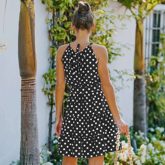 Vestido Elegante de Chifón con Lunares para Mujer - Image 19