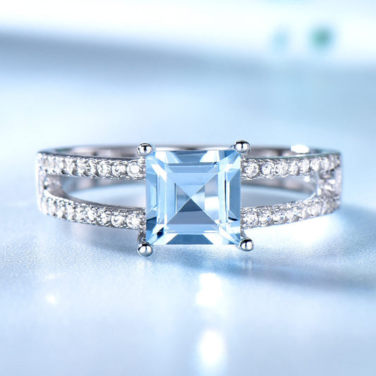 Anillo de Plata 925 con Topacio Azul Cielo para Mujer - Image 2