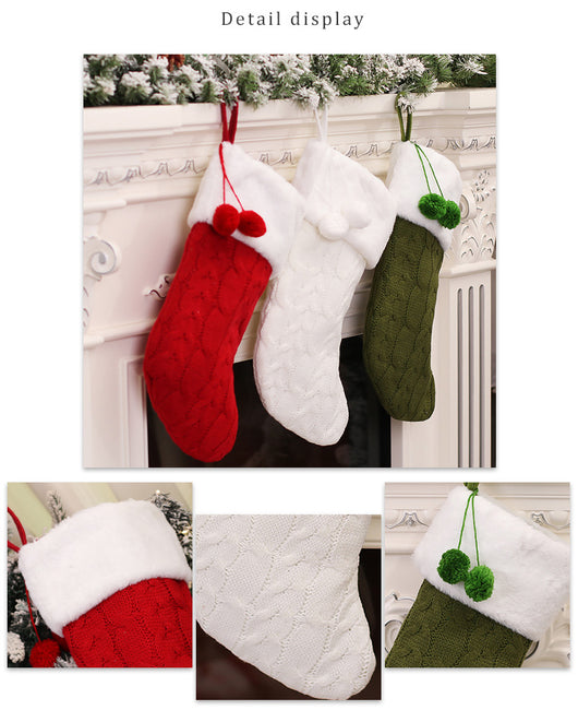 Calcetines de Lana Tejidos a Rayas para Navidad - Image 12