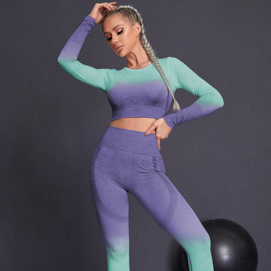 Conjunto de Yoga Tie Dye con Degradado de Colores - Image 13