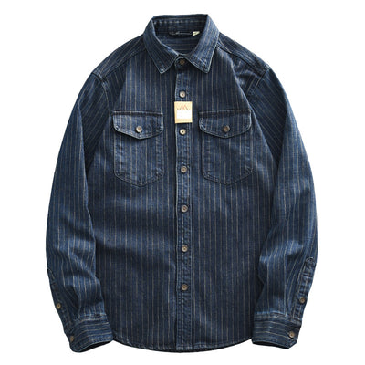 Camisa Denim a Rayas para Hombre - Estilo Ejecutivo - Image 5