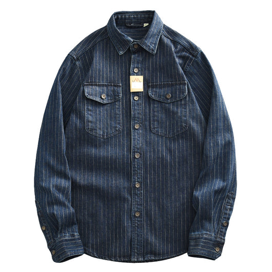 Camisa Denim a Rayas para Hombre - Estilo Ejecutivo - Image 5