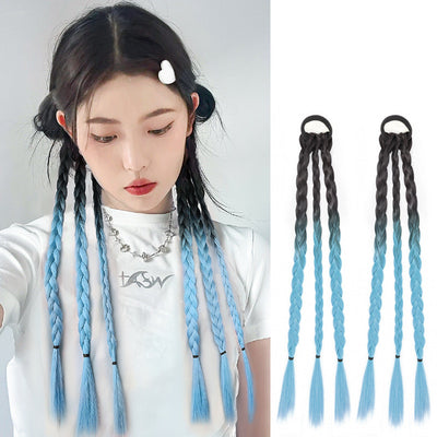Peluca de Trenzas Box Braids con Coleta y Anillo de Cabello - Image 3