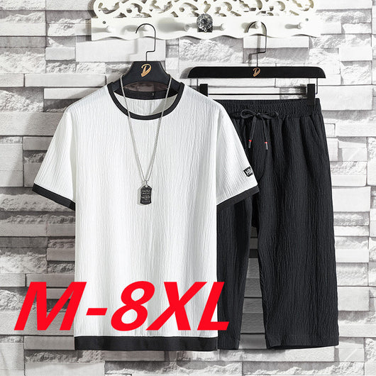 Conjunto de Camiseta Ice Silk para Hombre - Estilo Casual Holgado - Image 5