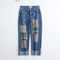 Calça Wide Leg de Cintura Alta com Detalhes de Costura e Puídos Irregulares
