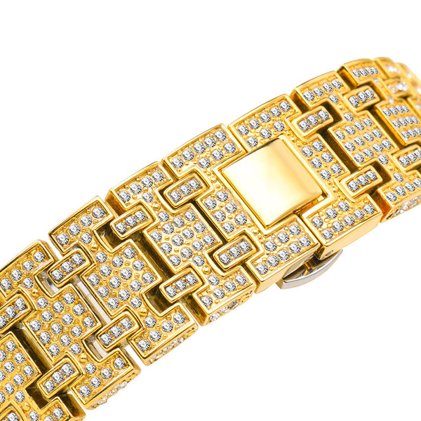 Reloj Deportivo de Cuarzo para Hombre con Tres Ojos y Cronógrafo de Diamantes