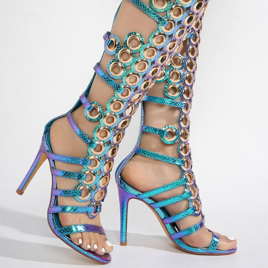 Sandalias de Tacón Stiletto Hueco con Punta Abierta - Diseño Metálico Europeo - Image 6