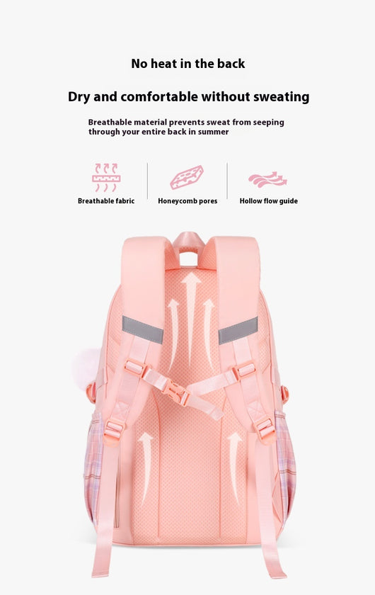 Mochila Escolar a Cuadros para Niñas de Primaria - Image 16
