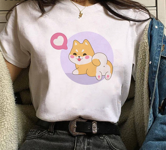Playera de Pareja Estampado Shiba Inu para Hombre y Mujer - Image 8