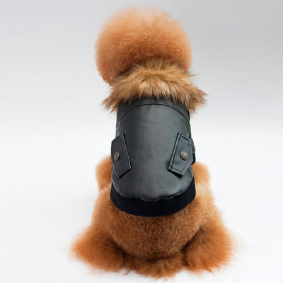 Abrigo Cálido con Cuello de Pelaje para Mascotas - Image 3