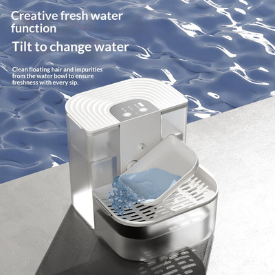 Fuente de Agua para Mascotas con Control Termostático y Flujo Automático Inclinado