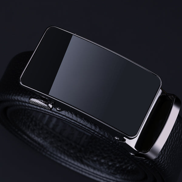 Cinturón de Cuero Genuino con Hebilla Automática para Hombre Ejecutivo