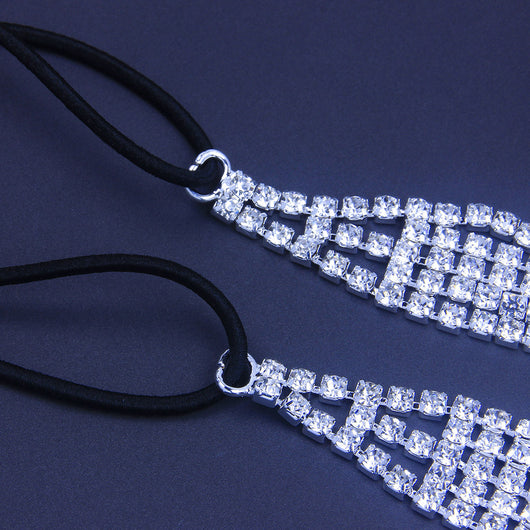 Diadema Elástica con Diamantes de Imitación - Cinco Filas de Brillantes - Image 3