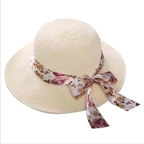 Sombrero de Paja con Lazo Monócromo y Ala Ancha