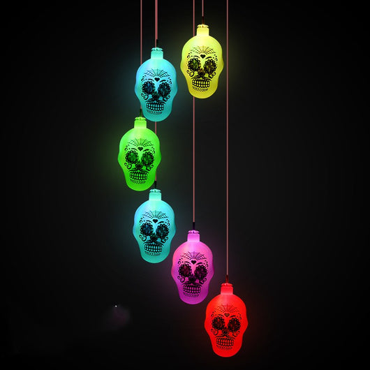 Luces Solares Decorativas Halloween - Campanas de Viento con Calaveras y Calabazas - Image 6