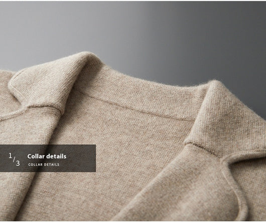 Suéter Saco de Cachemira para Hombre con Cuello Solapa - Tejido Grueso y Cómodo - Image 23