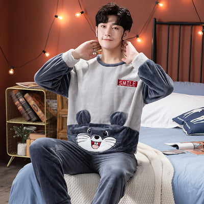Pijamas de Pareja Estilo Coreano Terciopelo Abrigo Térmico - Image 6