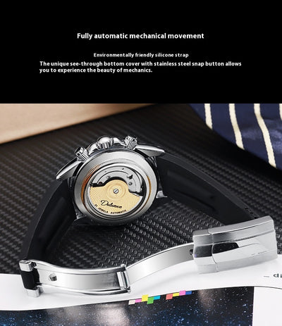 Reloj Mecánico Automático Hombre con Calendario Sol Luna Estrella Resistente al Agua - Image 10