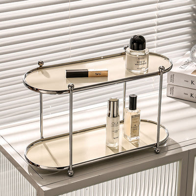 Organizador de Baño Multicapa Estilo Cream - Estantería de Almacenamiento Lujo sin Perforación