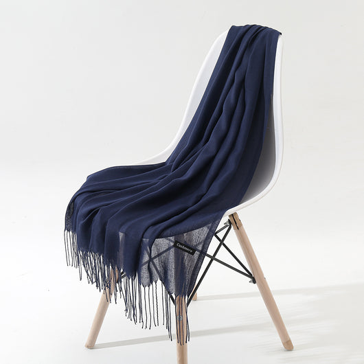 Bufanda Chal de Cachemira Otoño Invierno - Diseño Minimalista con Flecos - Image 12