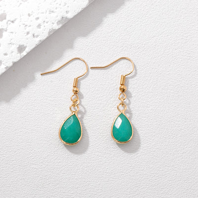 Aretes Colgantes de Piedra Gota de Agua - Diseño Versátil para Mujer - Image 25