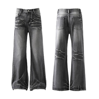 Jeans Micro Acampanados Desgastados con Efecto Rayo - Image 5