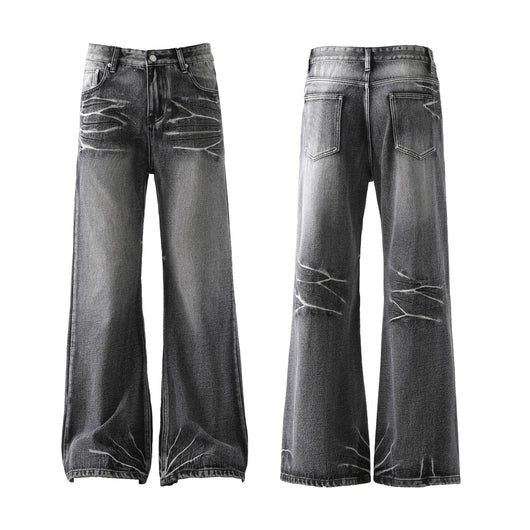 Jeans Micro Acampanados Desgastados con Efecto Rayo - Image 5