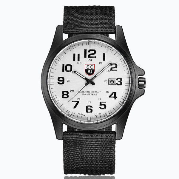 Reloj Militar SOKI para Hombre con Cinturón de Nylon Tejido