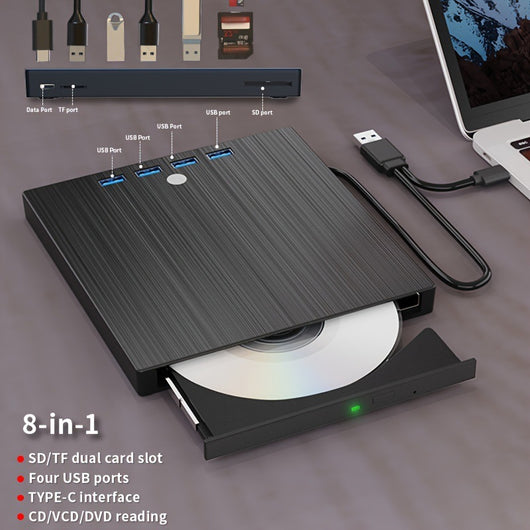Grabadora DVD Externa USB-C Multifunción - Unidad Óptica Portátil - Image 12