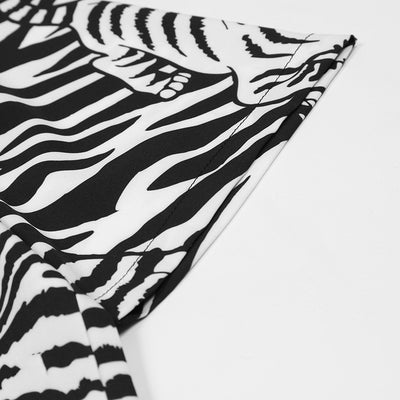 Camisa Hombre Rayas Tigre Manga Corta Suelta - Image 12