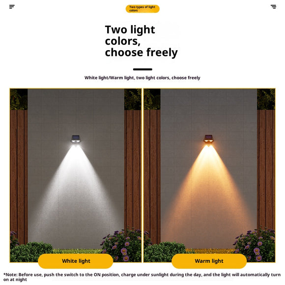 Lámpara Solar LED para Pared Exterior - Iluminación Inteligente para Jardín